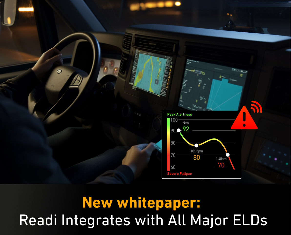 Readi integrates with all major ELDs to predict driver fatigue