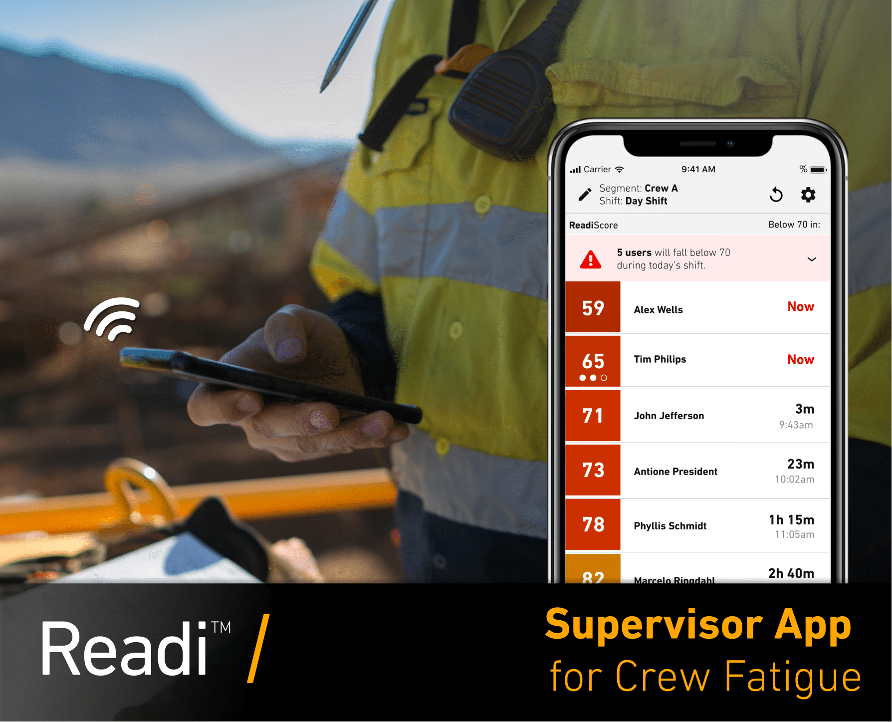 Supervisor App for crew fatigue