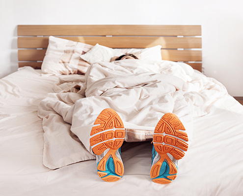 sleeping with shoes on